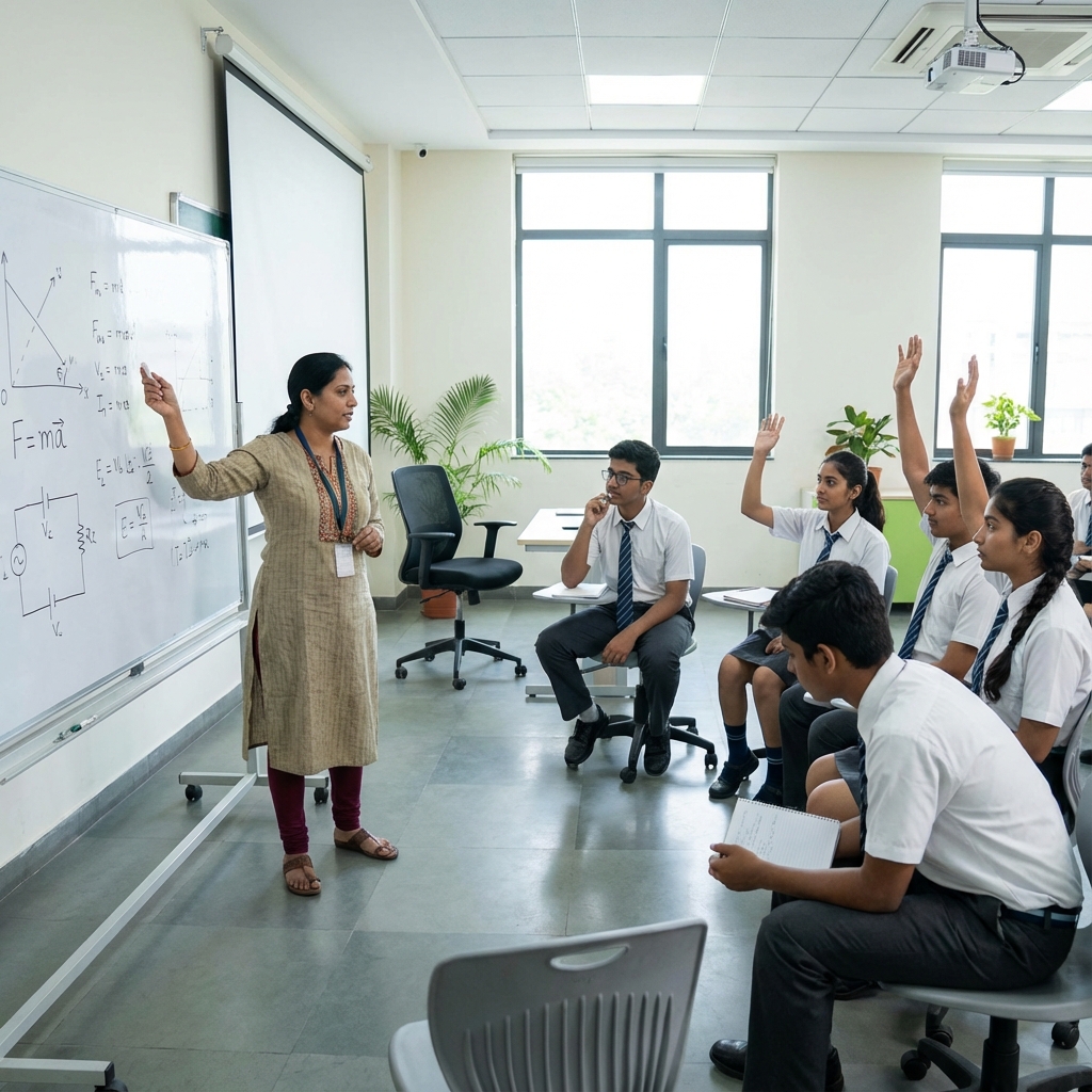 Interactive classroom teaching at R B T Classes